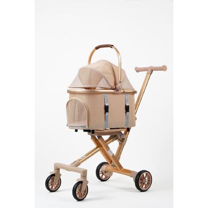 Kedi Ve Köpek Arabası Katlanabilir Pusetli Bej 100-