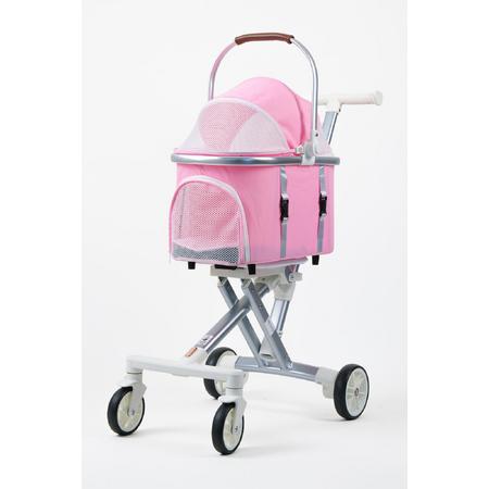 Kedi Ve Köpek Arabası Katlanabilir Pusetli Pembe 100-