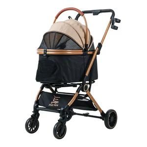 Kedi Ve Köpek Arabası Katlanabilir Pusetli Bej 803-2