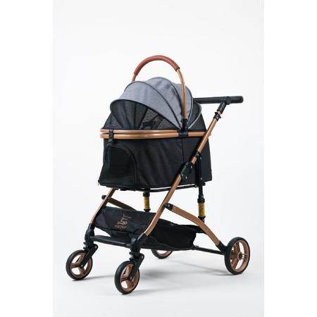 Kedi Ve Köpek Arabası Katlanabilir Pusetli Gri F1