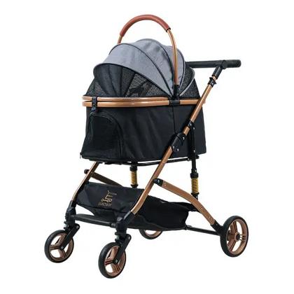 Kedi Ve Köpek Arabası Katlanabilir Pusetli Gri F1