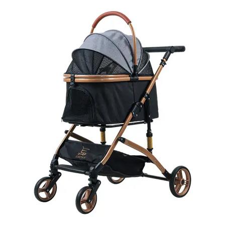 Kedi Ve Köpek Arabası Katlanabilir Pusetli Gri F1