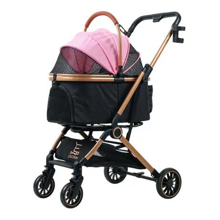 Kedi Ve Köpek Arabası Katlanabilir Pusetli Pembe 803-2