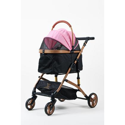 Kedi Ve Köpek Arabası Katlanabilir Pusetli Pembe F1