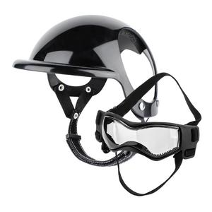 Kedi ve Köpek İçin Açık Model Kask + Gözlük (Büyük Boy) siyah