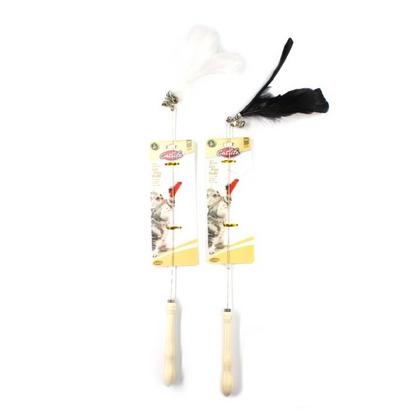 Kediler İçin Ahşap Saplı Tüylü Olta 55Cm BRSP-203606