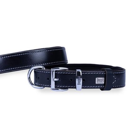 Konforlu Gerçek Deriden El Yapımı Köpek Boyun Tasması 2,5x37-45cm - Siyah