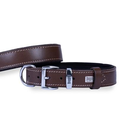 Konforlu Gerçek Deriden El Yapımı Köpek Boyun Tasması 2,5x37-45cm -Kahverengi