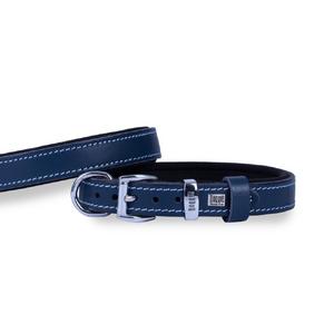 Konforlu Gerçek Deriden El Yapımı Köpek Boyun Tasması 2x30-35cm - Mavi