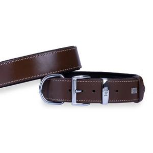 Konforlu Gerçek Deriden El Yapımı Köpek Boyun Tasması 3,5x57-65cm - Kahverengi