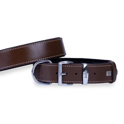 Konforlu Gerçek Deriden El Yapımı Köpek Boyun Tasması 3,5x57-65cm - Kahverengi