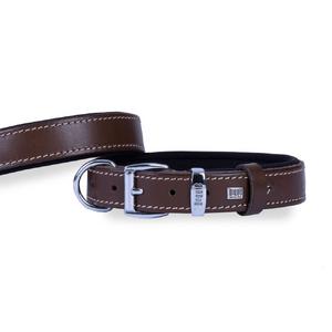 Konforlu Gerçek Deriden El Yapımı Köpek Boyun Tasması 3x42-50cm - Kahveverengi