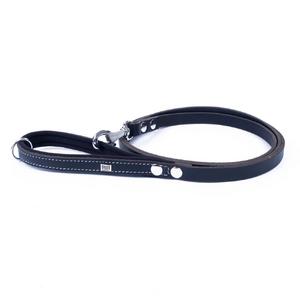 Konforlu Gerçek Deriden El Yapımı Köpek Gezdirme Kayışı 1,5x160cm - Siyah