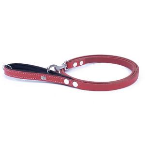 Konforlu Gerçek Deriden El Yapımı Köpek Gezdirme Kayışı 1,5x160cm - Kırmızı