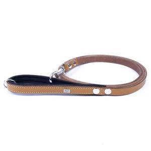 Konforlu Gerçek Deriden El Yapımı Köpek Gezdirme Kayışı 1,5x160cm - Kamel