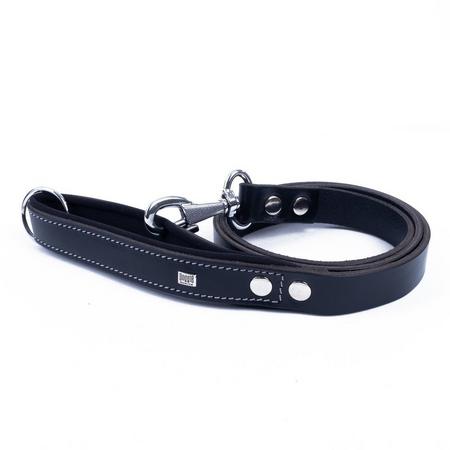 Konforlu Gerçek Deriden El Yapımı Köpek Gezdirme Kayışı 3x100cm - Siyah