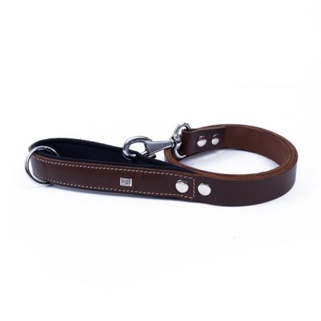 Konforlu Gerçek Deriden El Yapımı Köpek Gezdirme Kayışı 3x100cm - Kahverengi