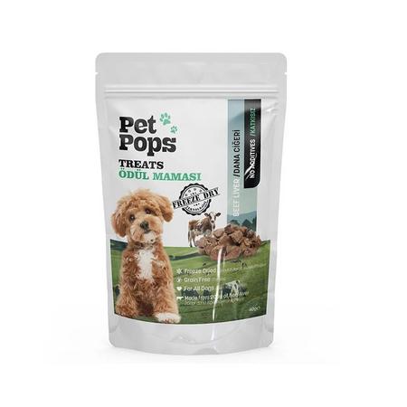 köpekler için kurutulmuş dana ciğeri 40gr petpops