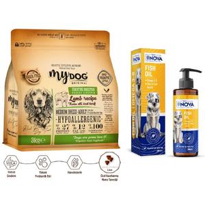 Kuzu Etli Orta Irk Köpekler İçin Besleyici İkili Paketi