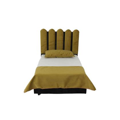 Kedi ve Köpek Çubuk Desenli Bazalı Yatak Antrasit / Hardal M Boy  50*70