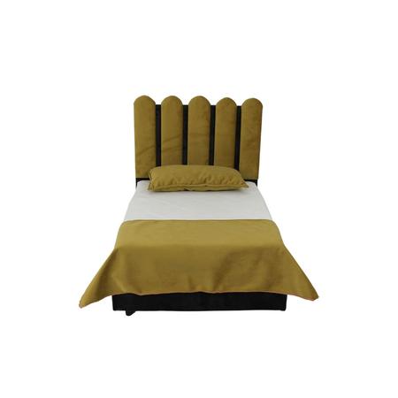 Kedi ve Köpek Çubuk Desenli Bazalı Yatak Antrasit / Hardal M Boy  50*70