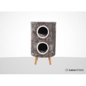 lotus Nice 4 ayaklı 2 katlı Dik silindirli Tırmalama Yuva Gri