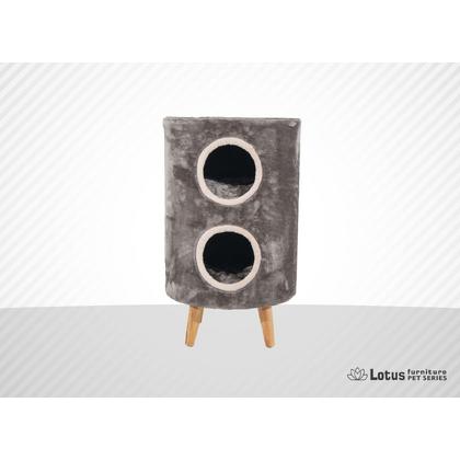 lotus Nice 4 ayaklı 2 katlı Dik silindirli Tırmalama Yuva Gri