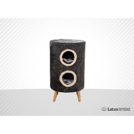 lotus Nice 4 ayaklı 2 katlı Dik silindirli Tırmalama Yuva Kahverengi