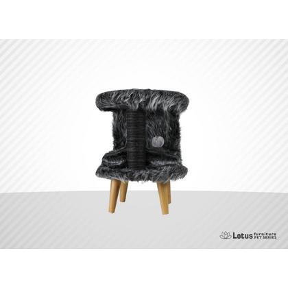 lotus Venedik 4 ayaklı 1 sütunlu Puf Tırmalama Gri