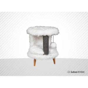 lotus Venedik 4 ayaklı 1 sütunlu Puf Tırmalama Krem