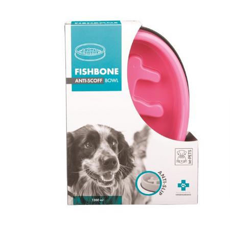 M-PETS FISHBONE YAVAŞ YEME MAMA KABI 1200ML PİNK brsp-10504007 