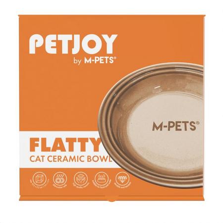 M-PETS Petjoy Flatty Seramik Mama Kabı Brown 250ML BRSP-60566799 