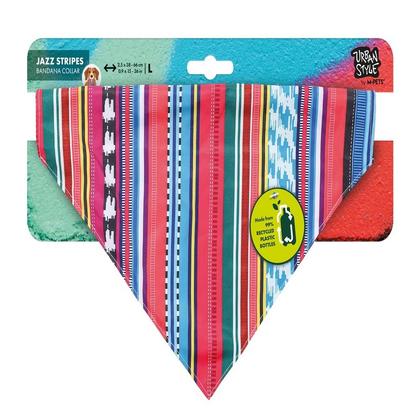 M-Pets Urban Style Jazz Stripes Bandana Collar (L) Brsp-10840299