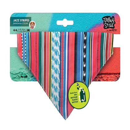 M-Pets Urban Style Jazz Stripes Bandana Collar (M) Brsp-10840199
