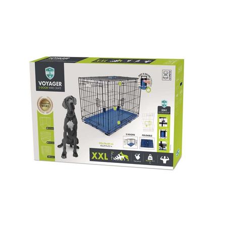 M-Pets Voyager Köpek Kafesi 2 Kapılı (Xxl) Mavi 122X76X84Cm brsp-10450917 