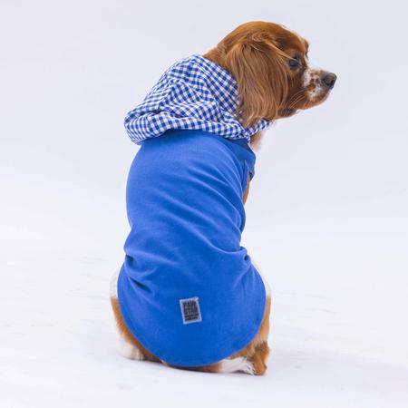 Mavi Gingham Kapşonlu Polo Tişört M  YPAW-24820