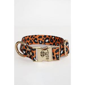 METAL KLİPSLİ LEOPAR DESENLİ KÖPEK BOYUN TASMASI  S BEDEN THT