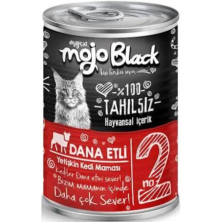 Mojo Black No:2  Tahılsız (400gr) Dana Etli Yetişkin Kedi Konservesi