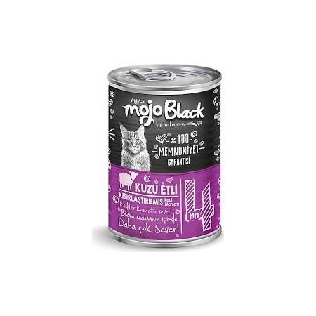 Mojo Black No:4  Tahılsız (400gr) Kuzu Etli Yetişkin Kısır Kedi Konservesi