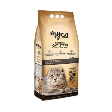 MYCAT (10 LT) TOPAKLANAN BENTONIT KEDI KUMU AKTIF KARBON ( INCE TANE )
