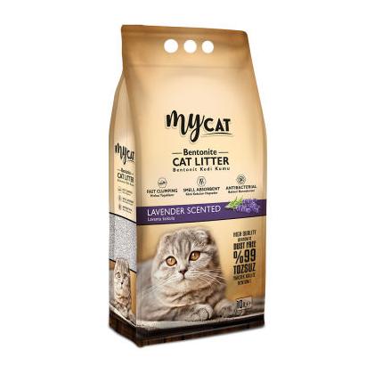 (10 LT) Topaklanan Bentonit Kedi Kumu Lavanta Kokulu (İnce Tane)