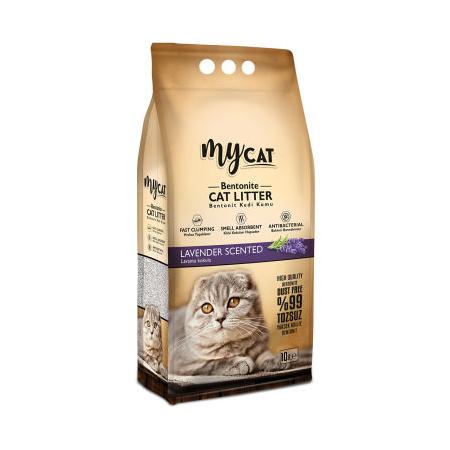 MYCAT (10 LT) TOPAKLANAN BENTONİT KEDİ KUMU LAVANTA KOKULU (İNCE TANE)