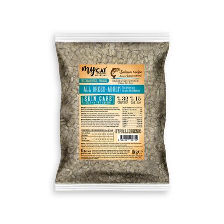Mycat Az Tahıllı Skin Care Somon Balıklı Yetişkin Kedi Maması 1kg