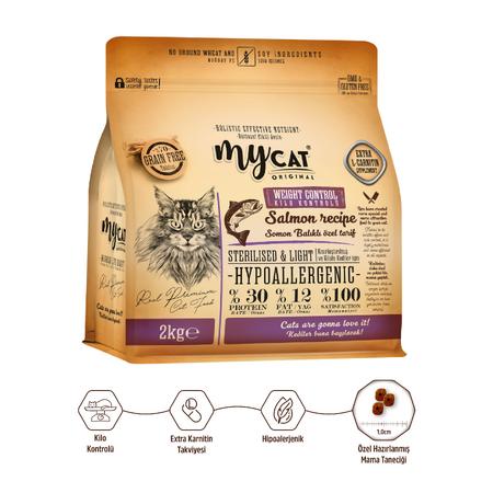Az Tahıllı Somon Balıklı Diyet & Kısır Kedi Maması 2kg