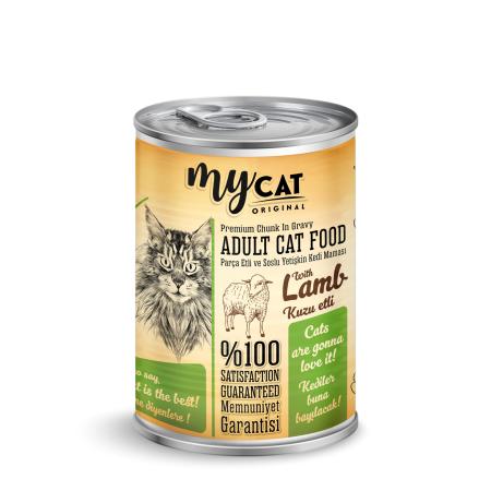 Mycat Kuzu Parça Etli Yetişkin Kedi Konservesi (400gr)