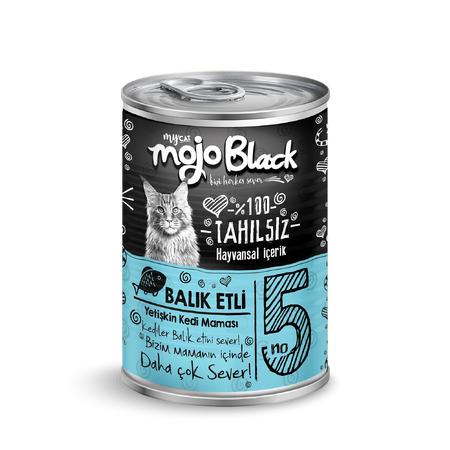 Mojo Black No:5 Tahılsız (400gr) Balık Etli Yetişkin Kedi Konservesi
