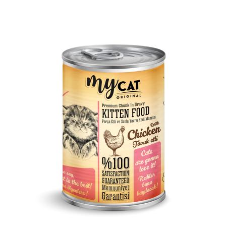 MYCAT TAVUK PARÇA ETLİ YAVRU KEDİ KONSERVESİ (400GR)