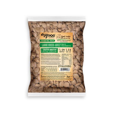 Mydog Az Tahıllı Kuzu Etli Büyük Irk Köpek Maması 1kg