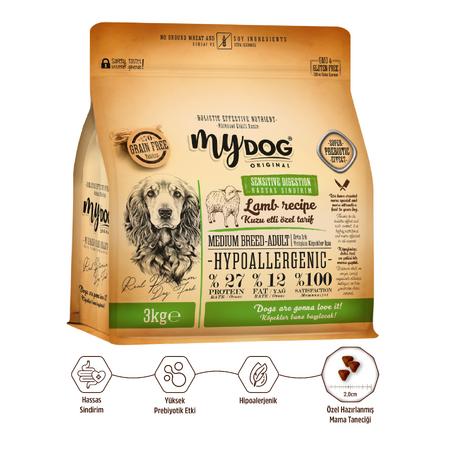 Az Tahıllı Kuzu Etli Küçük ve Orta Irklar İçin Köpek Maması 3kg