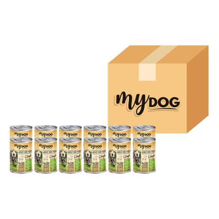 MYDOG KUZU PARÇA ETLİ YETİŞKİN KÖPEK KONSERVESİ 12 Lİ (400GR)